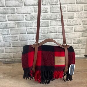 Pendleton Motor Robe Blanket - 100% Wool Leather Carrier